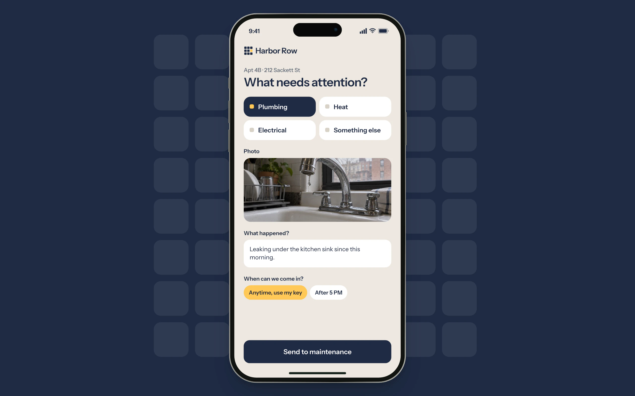 Tenant maintenance report