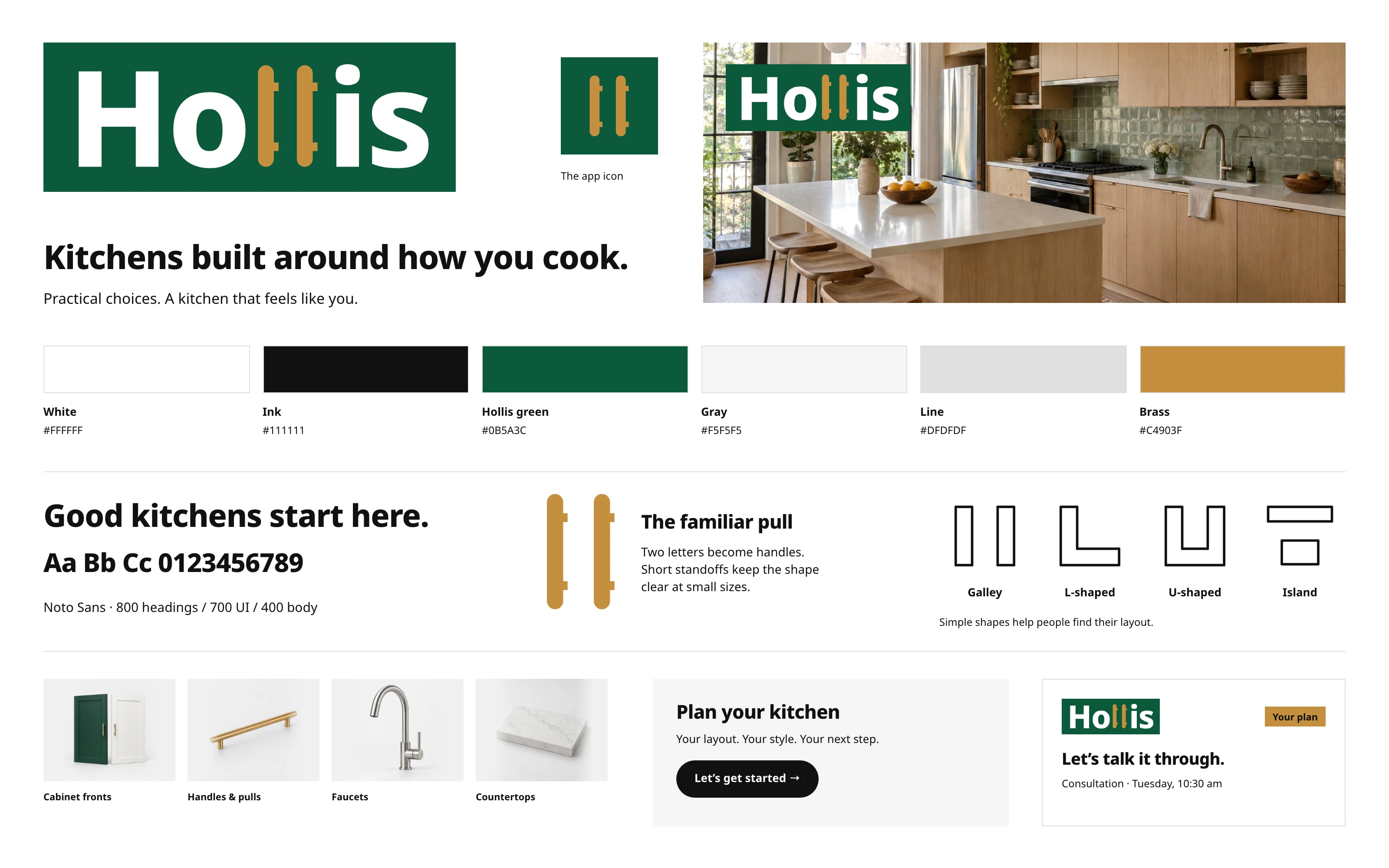 Color, type and logo for Hollis Kitchen & Bath