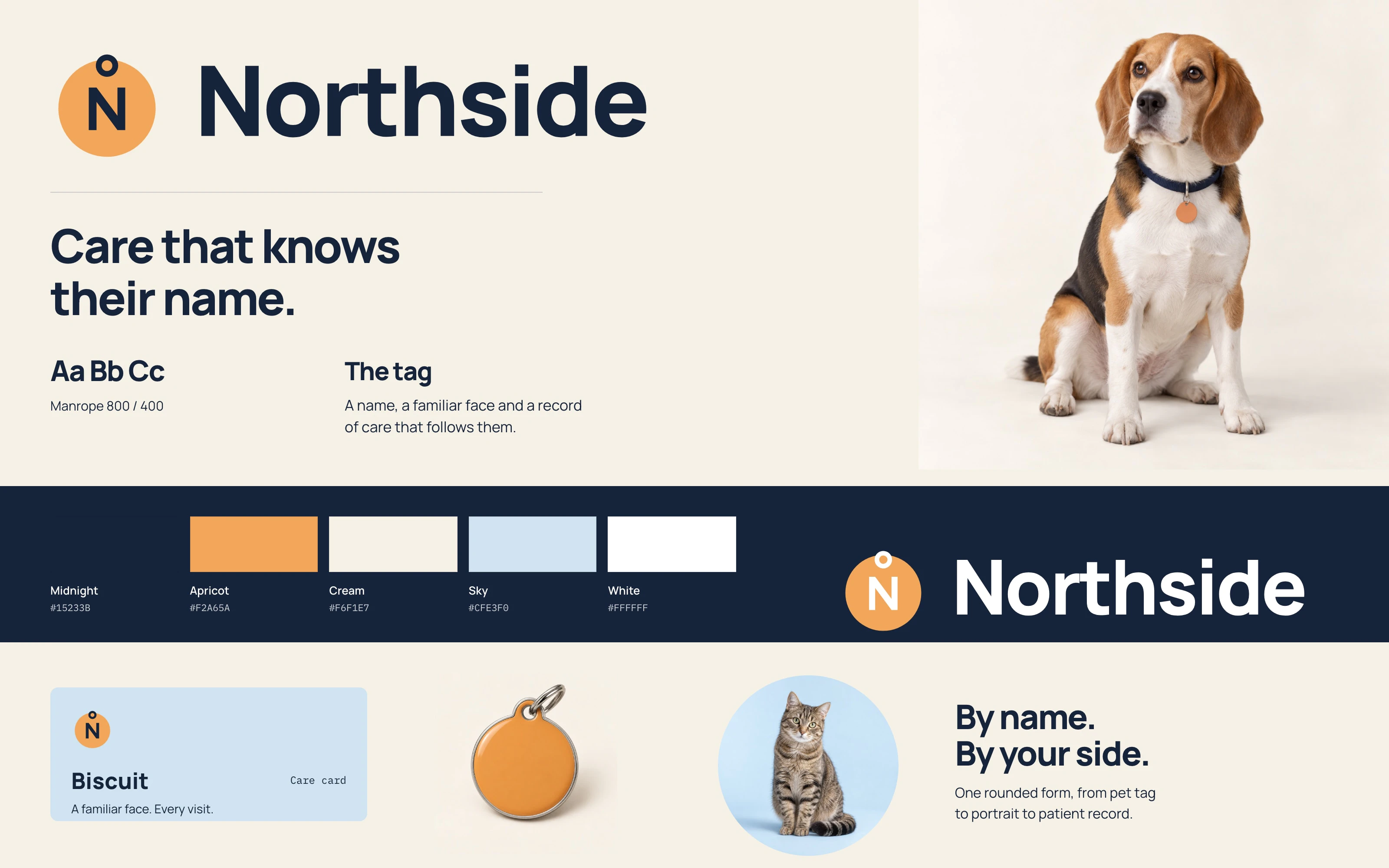 Color, type and logo for Northside Animal Clinic